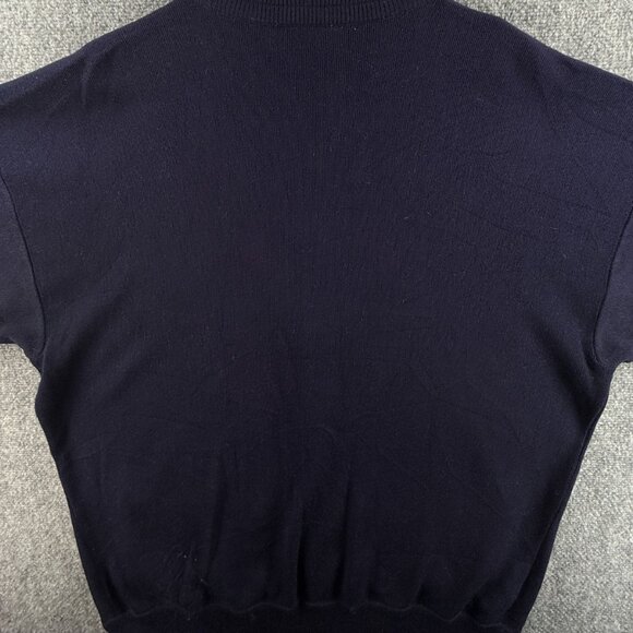 VTG Chemise Lacoste XL Cardigan Men Sweater Navy Blue Buttons Knit Acrylic - Picture 16 of 16
